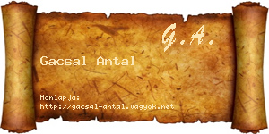 Gacsal Antal névjegykártya